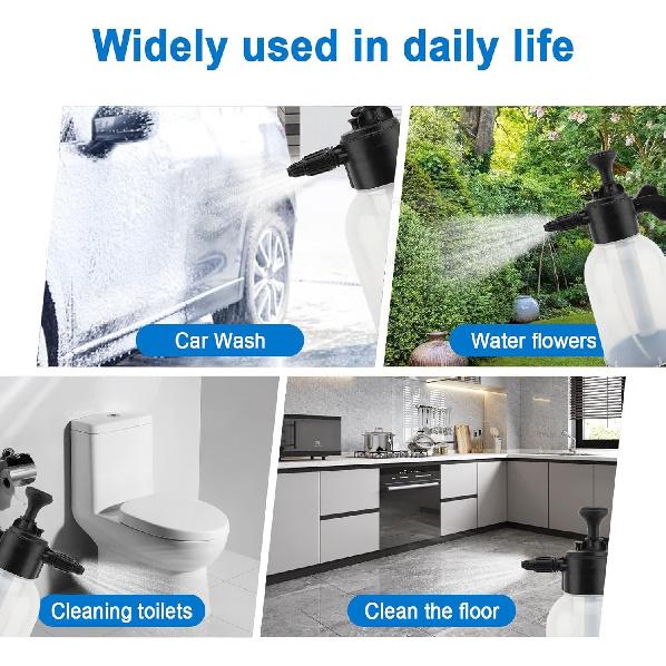 Car Foam Sprayer High Pressure Garden Hose Foam Cannon 2L Car Wash Foam Cannon for Window Vehicle Furniture Washing