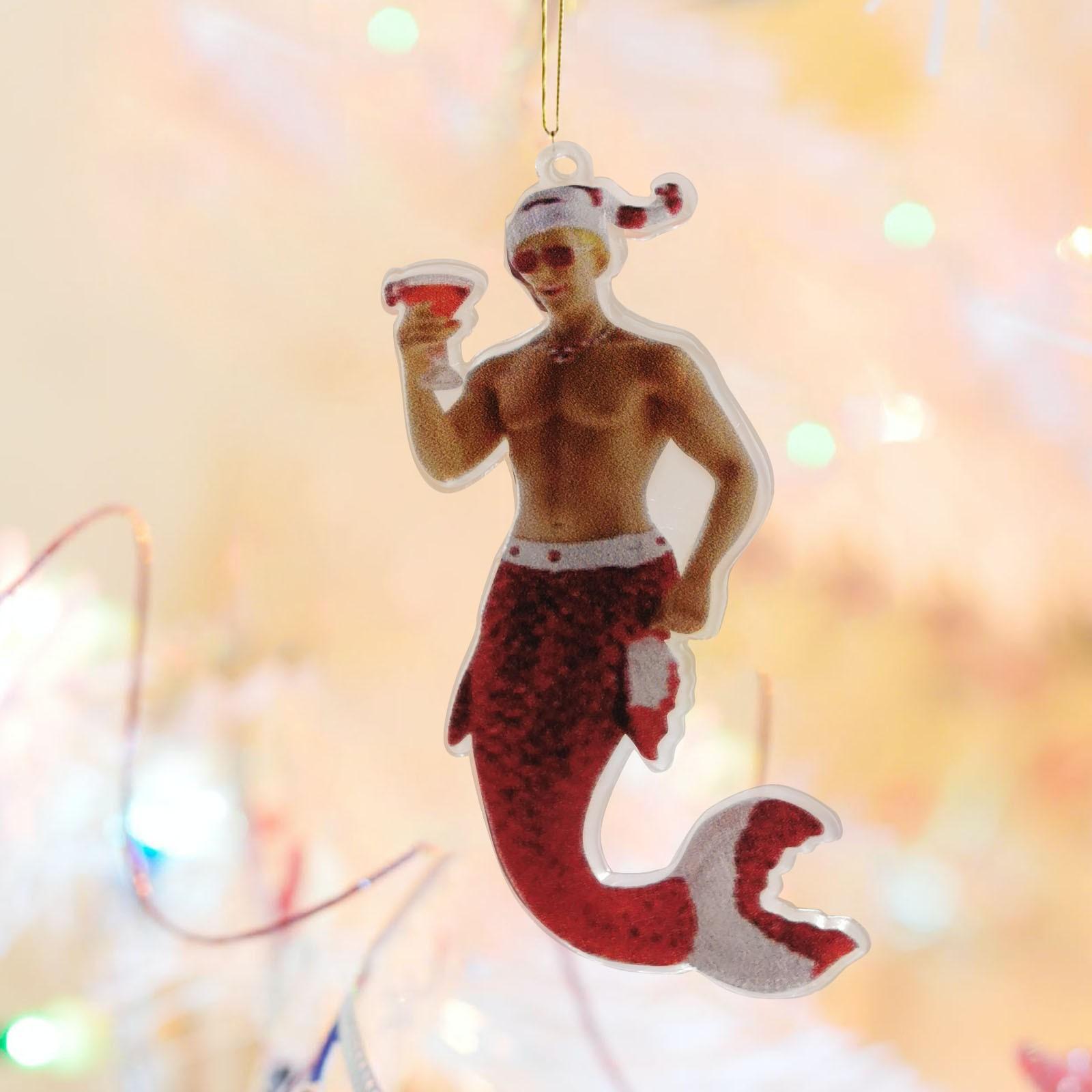 Морской орнамент, рождественский кулон, рождественская елка, акриловый кулон, украшение для рождественской елки