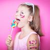 Pink Vintage Girl Waterproof Tattoo Sticker, Girls Party Children'S Makeup Face Sticker Set