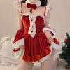 Christmas Sexy Lingerie Hot Dress Cosplay Santa Costumes Red White Short Skirt Fun Clothing Elegant Role Playing Outfit Garment