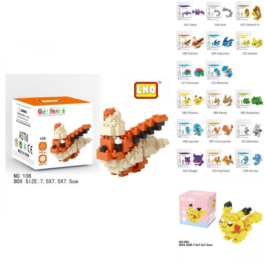 Pokemon Diy Building Blocks Figures Set Pikachu Plastic Toy Model Kids Gift