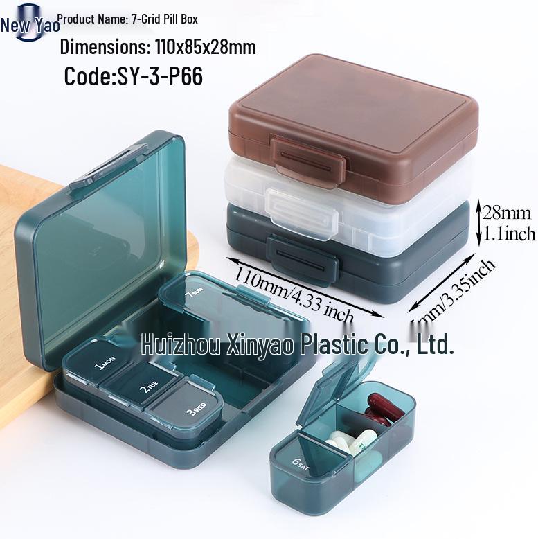 Seven-Day Pill Organizer: Morning, Noon, Night Portable Capsule Case with Large Capacity