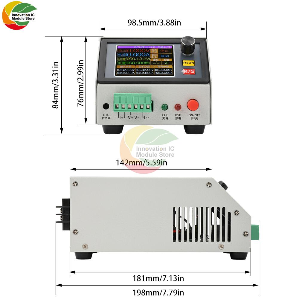 BT150W DC 12V/1A 2.4-inch TFT Color Screen Electronic Load Tester Battery Capacity Switch Charger Tester