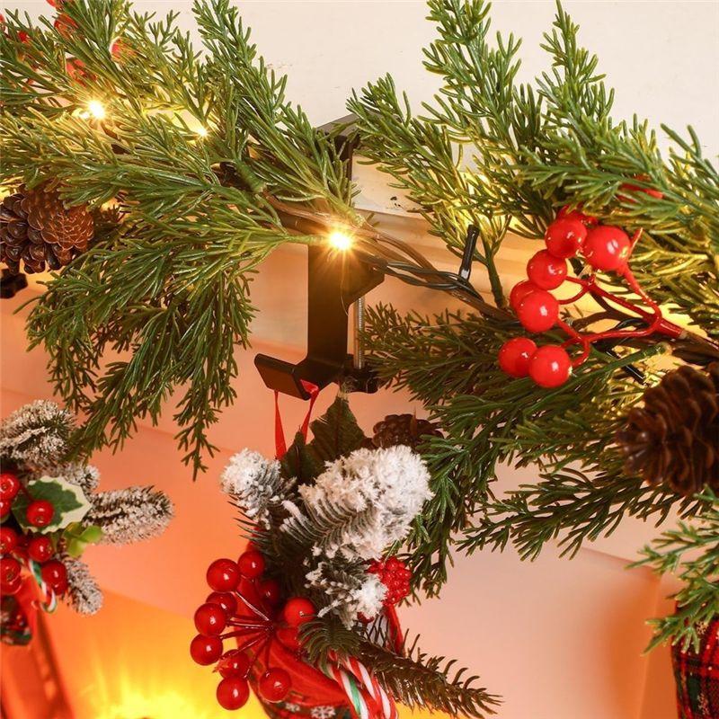 Aug. 2 In 1 Mantel Hanger For Garland And Stockings, Adjustable Heavy Duty Fireplace Hangers With Dual Hooks