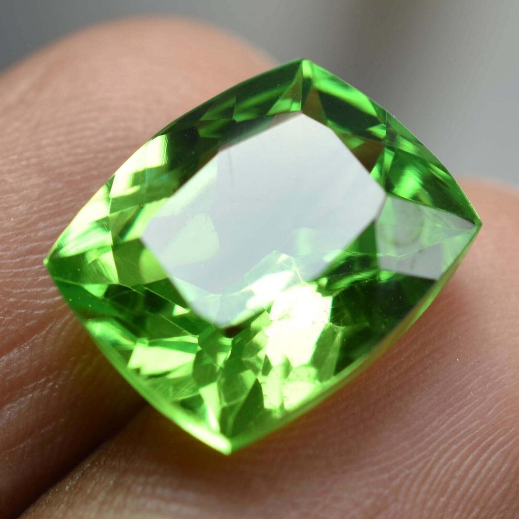 10.12 Ct NATURAL AAA Quality PERIDOT Cushion Cut Loose Gemstone