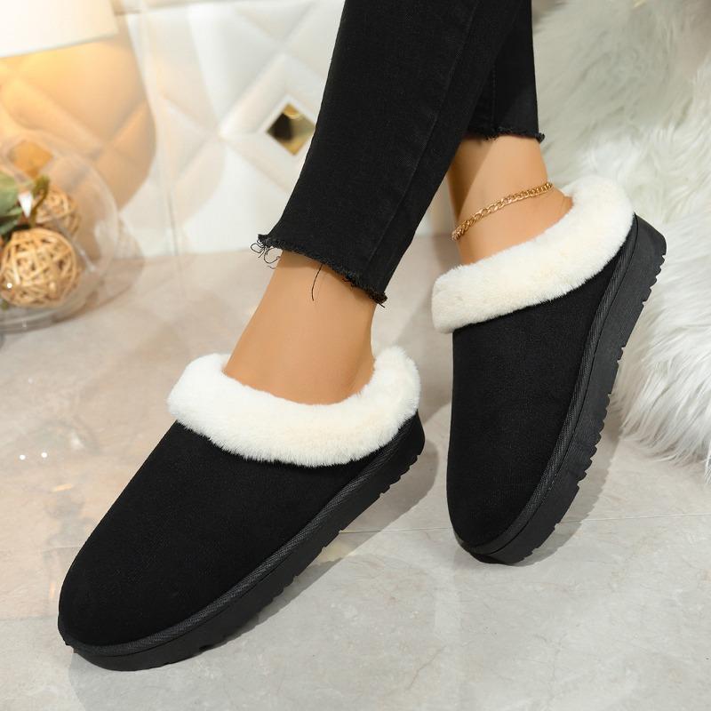 Cross-border Foreign Trade Mao Mao Mouth Snow Boots Women's Winter New Korean Version Thick-soled Short Tube Thickened One Pedal Lazy