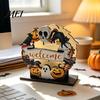 Festive Desktop Decoration Halloween Wooden Napkin Holder, Ghost Pumpkin Decorative Tabletop Tissue Dispenser, Gift for Holiday Enthusiasts