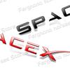 ABS Plastic 3D Car Body Fender Side Emblem Sticker Decor For SpaceX Letter Logo Rear Trunk Badge Decals Accessories