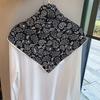 Spring and Autumn Premium Triangle Scarf Double Layer Satin Korean Edition Small Shawl Silky Smooth Foreign Style Neck Protection Silk Scarf Scarf