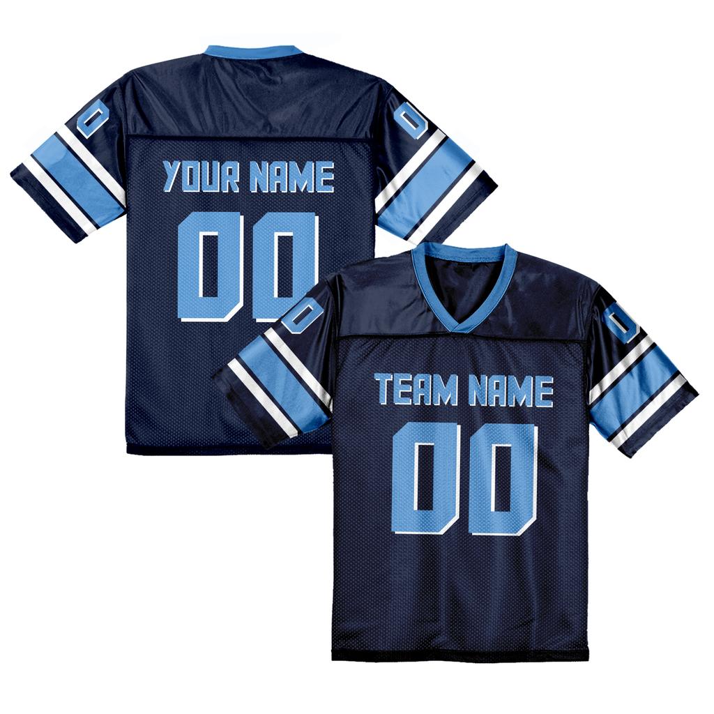 Personalized American Football Shirt Custom Navy White Football Jersey with Team Name Number Gift