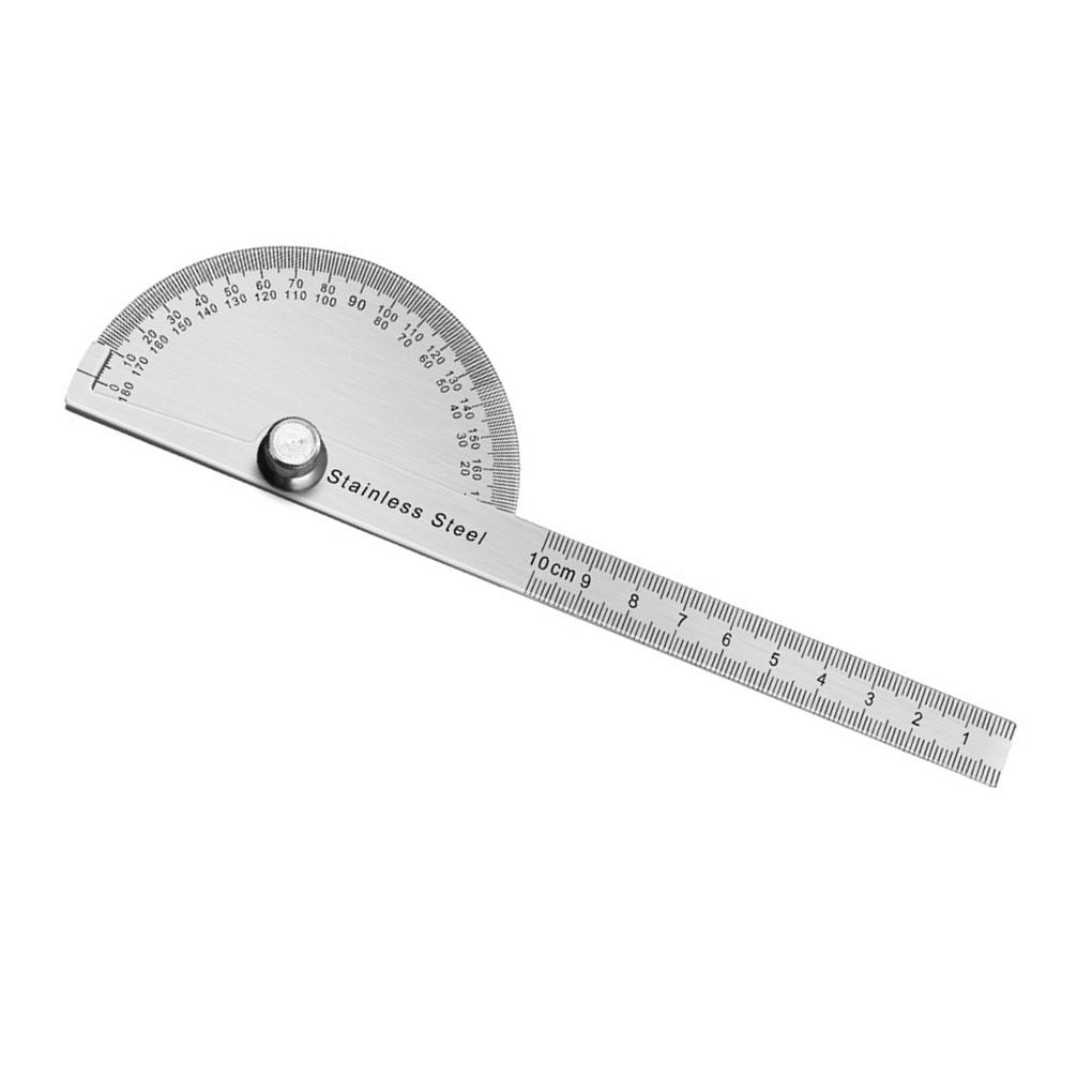 180° Protractor Woodworking Worker Stainless Steel Adjustable Rotary Measuring Tools Measurement Gauge Measure Tool Device