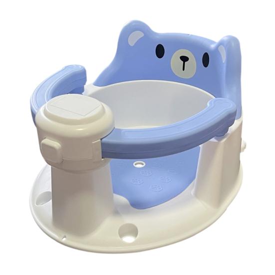 Badestuhl Cartoon-Tierdesign Baby-Sicherheitssitz mit Umrandung Anti-Rutsch-Boden Stützende Sitzhaltung Erhöhte Rückenlehne Badeutensil