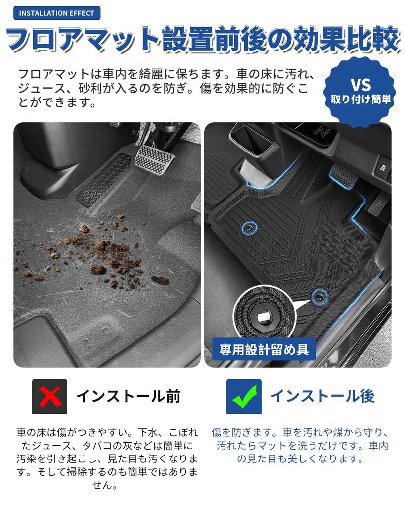 Honda New JOY Floor Custom JOY Floor 3D TPE Material with Special Texture Compatible with Honda 2023 Genuine and Easy Installation Set N-BOX JF5/JF6