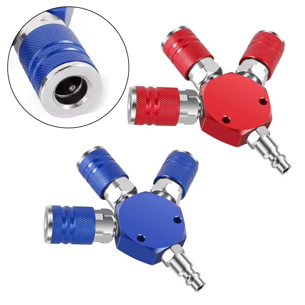 Pneumatic Couplers 3-Way Splitter For Air Tools 1 4 Inch NPT Hex Style Longer Life For M D I M Connectors 1 4 Inch Air Connector