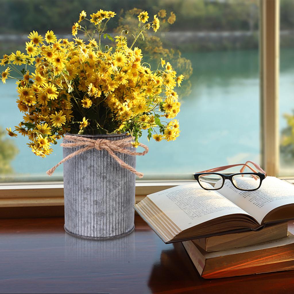 16 Pcs High Farmhouse Vase Decor 4.33" Metal Flower Vases Iron Rustic Vases With Twine Small Vases Bulk Centerpieces Vases For T