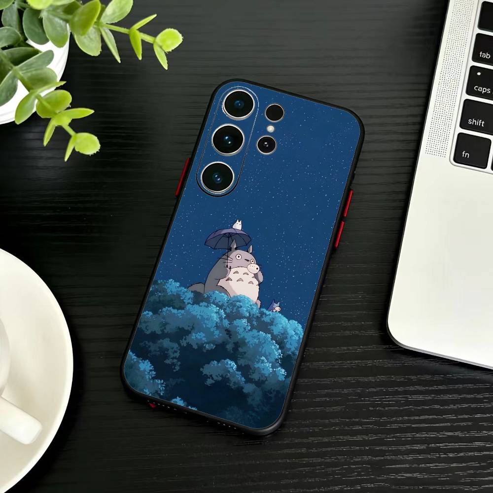 Cartoon T-Totoro-ES Phone Case For Samsung S26,S25,S24,S23,S22,S21,S20,S30,Ultra,Plus,Fe,Note,5G Black Cover
