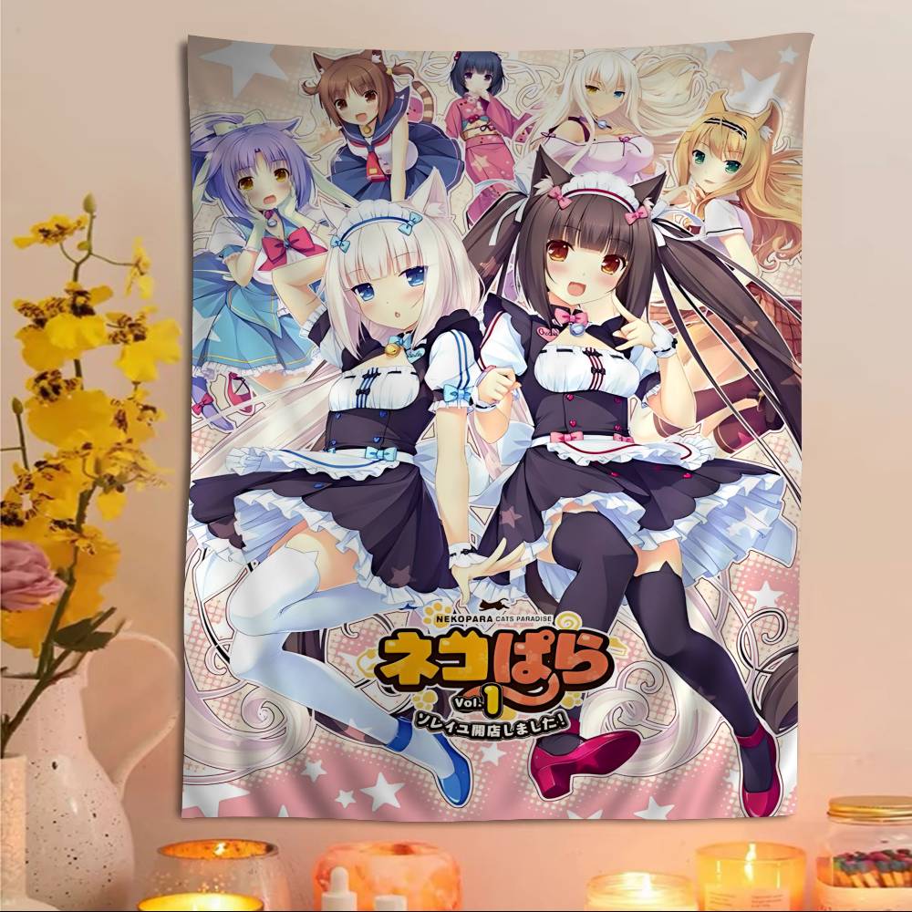 Cute Anime NNekopara Chart Tapestry Home Decoration Hippie Bohemian Decoration Divination Wall Hanging Home Decor