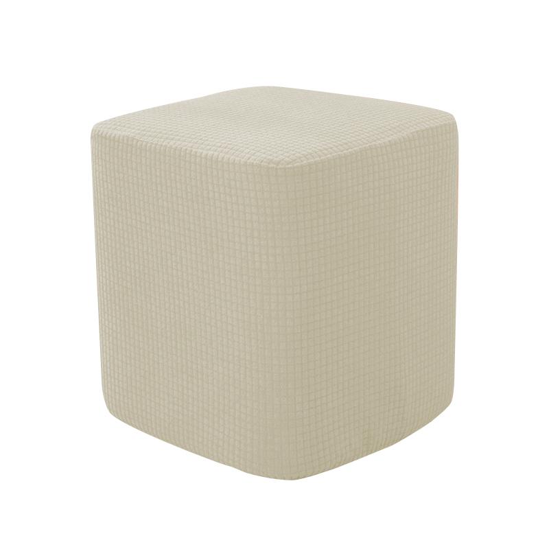 Square Ottoman Cover Stretch Ottoman Slipcover Furniture Protector Folding Storage Footrest Stool Soft Cover With Elastic Bottom