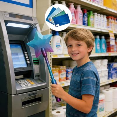 Card Holder Star Wand Tap-to-Pay Wand Card Holder Fun Contactless Credit 3D Printed Magical Payment Wand