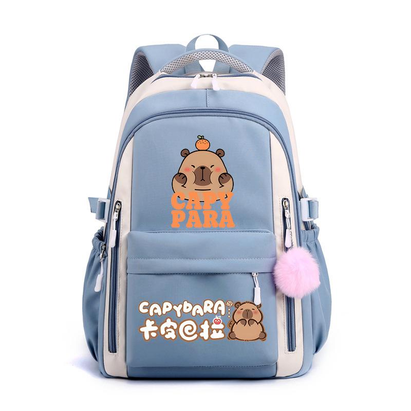 Trendy kapibara creative cartoon printing cute emoji bag for primary and secondary school students to reduce the burden of spine protection schoolbag