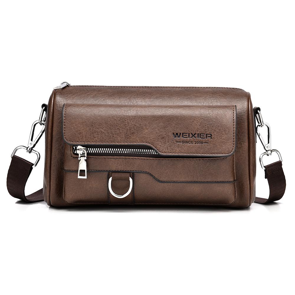 

WEIXIER Men s Crossbody Bag Messenger Bag Waterproof Casual Shoulder Bag Classic Briefcase Travel Bag кофейный