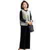 Elegant Chinese-Style Gold Velvet Spring Suit for Moms - Three-Piece Set for Middle-Aged & Elderly Women (2026)