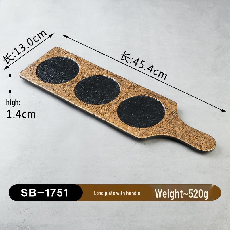 Melamine Imitation Porcelain Hot Pot & BBQ Plate with Handle