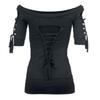 Stylish Women's Fashion Skull Printed Cool Black T-shirt Plus Size Slash Slit Tops