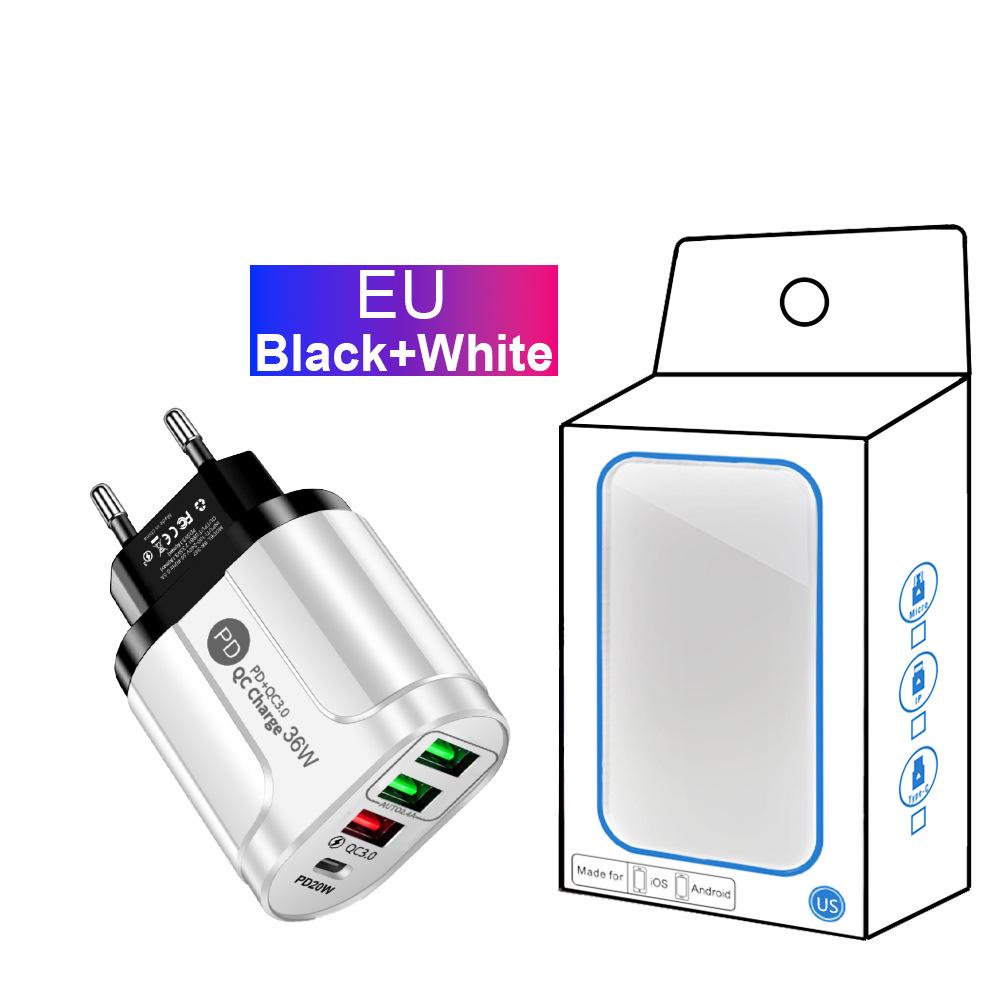 US/EU/UK 20W Fast Charging Phone Charger with USB & PD Ports