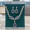 Ladies' fashionable design, geometric necklace, earrings, jewelry set suitable for weddings, gatherings, holidays, gifts