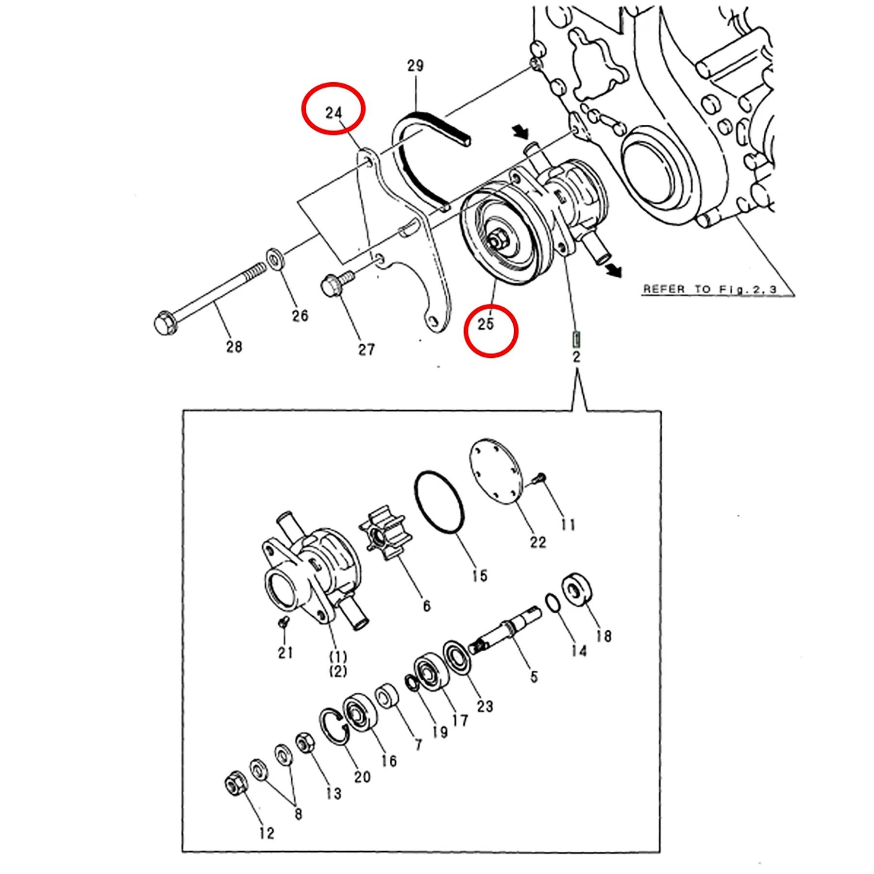 128377-42500 Sea Water Pump For Yanmar Johnson Pump 10-24509-01 24509-02 10-13337-01 2GM20-YEU 2GM20C-YEU 3GM30-YEU 3GM30C-YEU Sea Water Pump