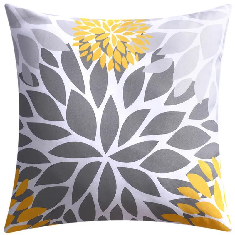Nordic Yellow Gray Printed Pattern Pillowcase Home Sofa Living Room Office Decoration Cushion Cover