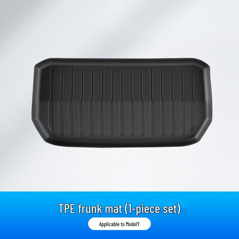 Tesla Model Y Trunk and Front TPE Mat Set - One-Piece Rear Tail Box Mat Accessory