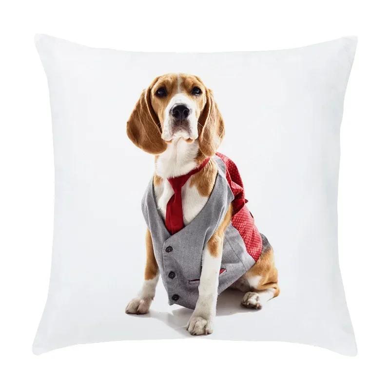 45X45Cm Dog Peach Skin Hug Pillowcase Custom Bedroom Car Sofa Cushion Pillowcase Cushion Cover