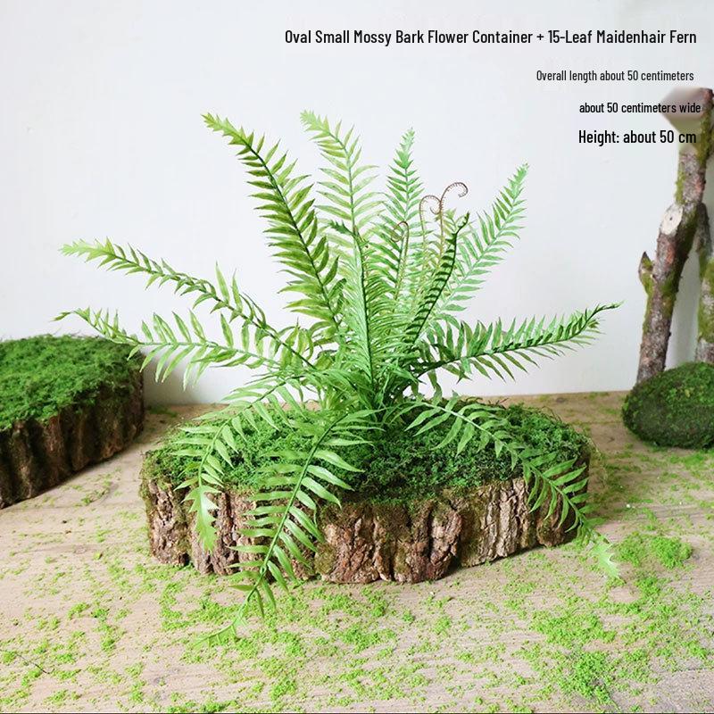 Forest Style Artificial Tree Stump with Moss Bark - Kindergarten and Country Style Decorative Ornament, Perfect for Landscaping or Inserting Flowers.