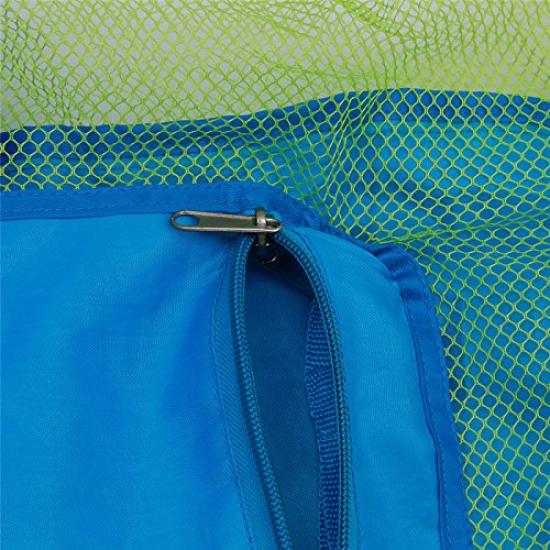 Kingsie Mesh Toy Bag, Sandbox Bag, Sand Play Supplies, Toy Storage Bag (Blue)