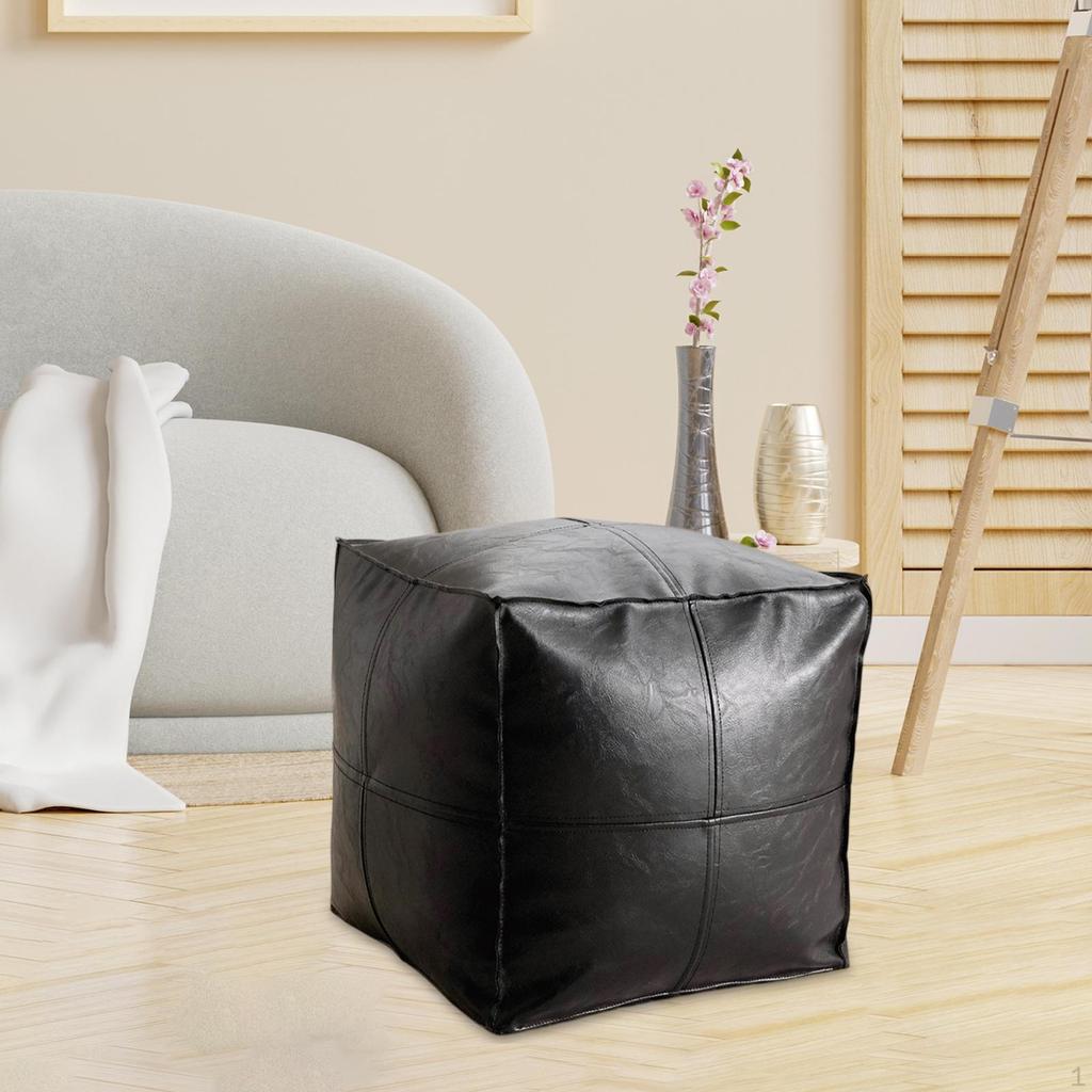 Pouf Cover for Unfilled Footstool Floor Cushion Seat Living Room And Bedroom