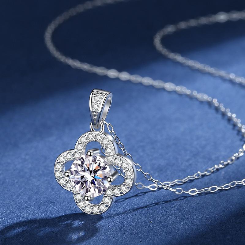 

1ct D Color Moissanite Woman Pendant Sier Necklace for Women Chains Party Bridal Fine Jewelry 925sterling Silver Necklace Moissanite
