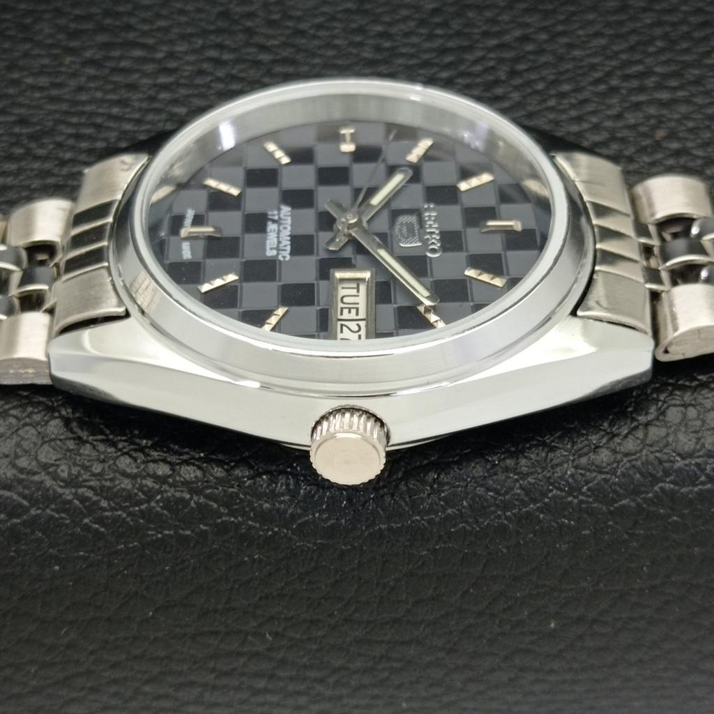 JAPAN SEIKO 5 AUTOMATIC MENS 6309A REFURBISHED BLACK COLOR DIAL WATCH a440327-9 Sk-a440327-1