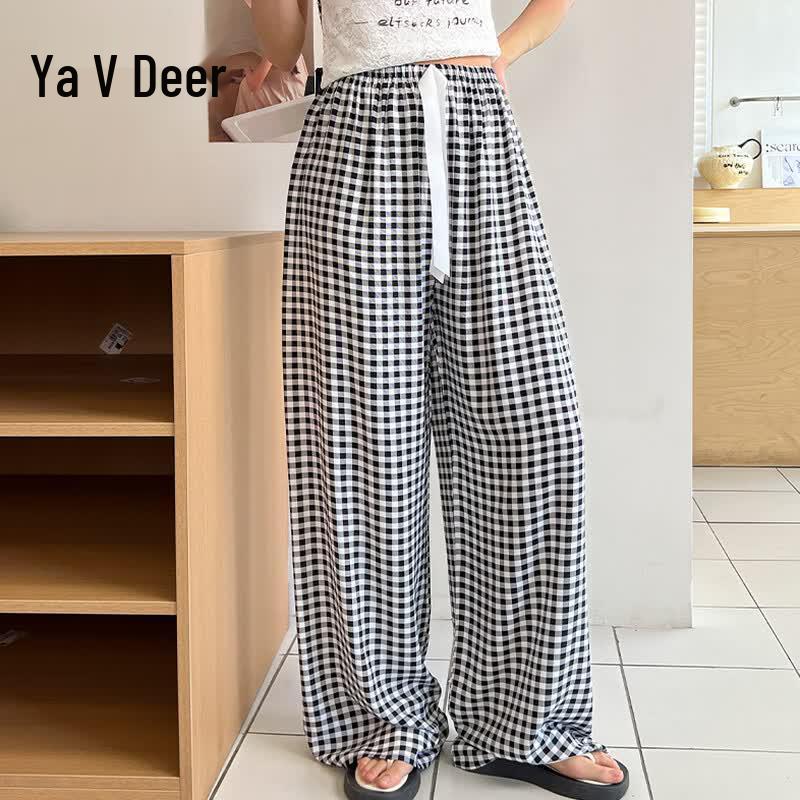 Yalu Women s Summer Cotton-Silk Wide-Leg Pajama Pants M