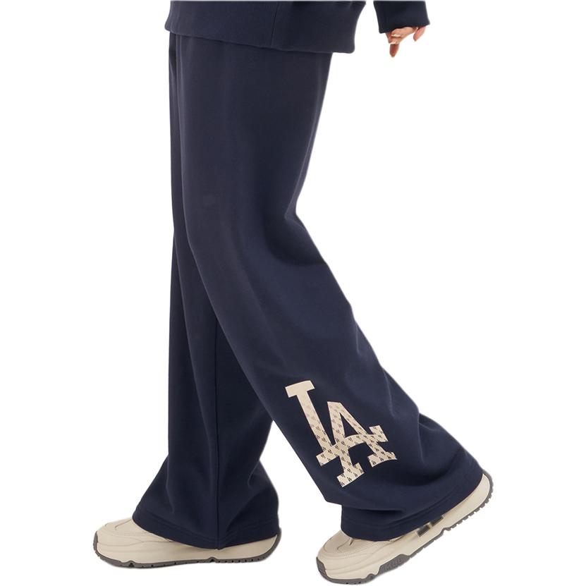 MLB Los Angeles Dodgers Logo Print Elastic Waist Slim Fit Straight Leg Knit Sweatpants Men Pants Deep-Navy-Blue 3APTM0234-07NYD