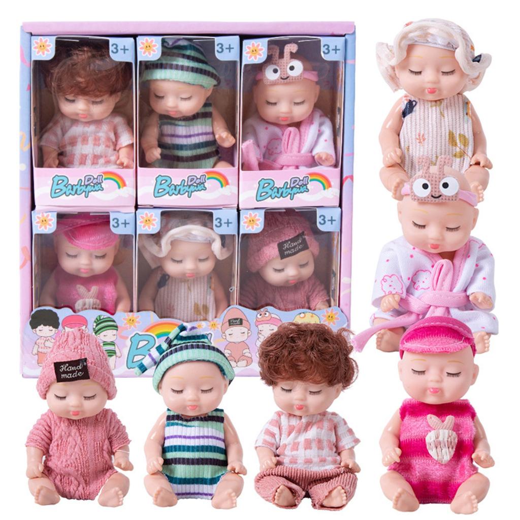 4 Inch Baby Dolls 6pcs Set Realistic Baby Dolls Toys With Cute Doll Clothes For Suitability Kids 3 And Up