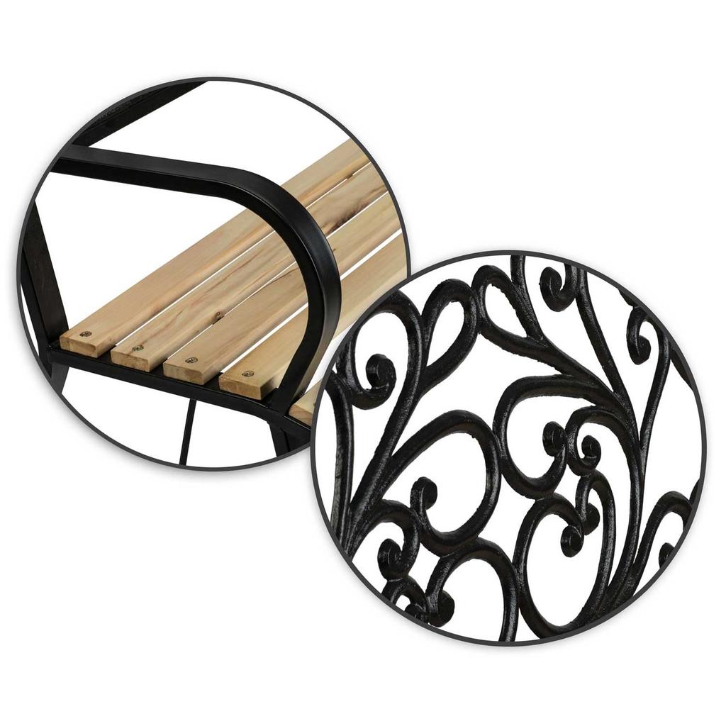 Garden Bench With Backrest 122 X 88.5 X 55.5 Cm Ivy Sofa