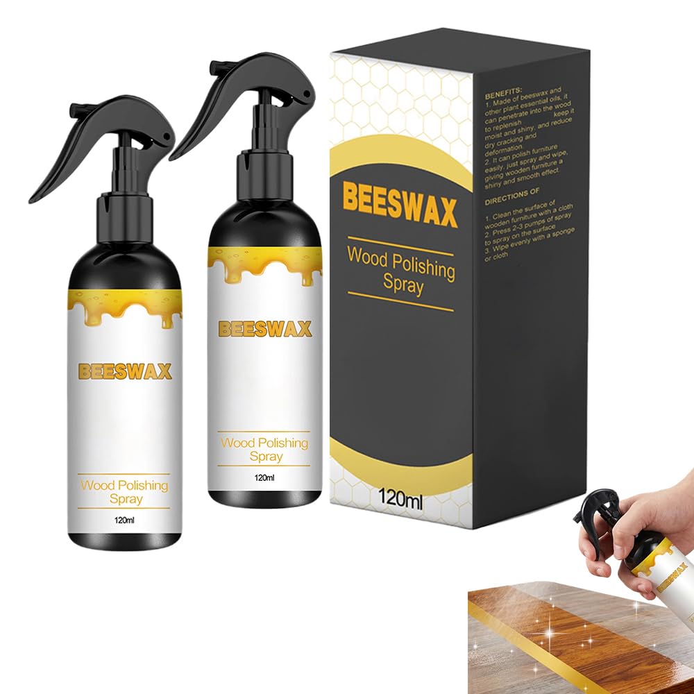 Beeswax Wood Polish, 2026 New Multifunctional Wood Care Wax, 120ml Wood Conditioner for Furniture & Floors, 2.83" x 6.61" Portable Wood