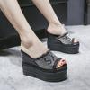 Fashion Comemore New Women Slippers Girls Wedges Flip Flops Sandals High Heels Outdoor Slippers Beach Shoes for Woman Platform Slides