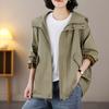 Giacca a vento da donna comoda e chic con cappuccio, vestibilità ampia, capispalla casual