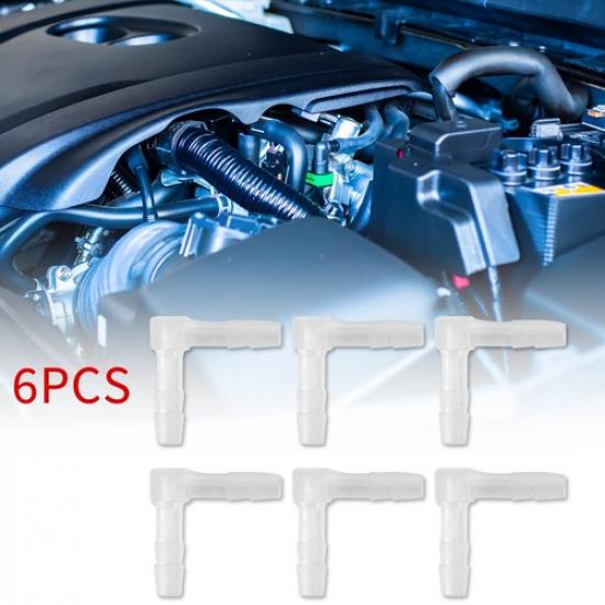 6 шт. Вакуумный шланг-соединитель 4 мм 5/32  Автомобильные Г-образные фитинги Пластиковые