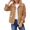 Women's Casual Long Sleeve Button Lapel Jacket with Pockets