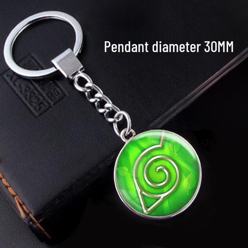 Naruto Sharingan Time Gem Silver Keychain Ornament