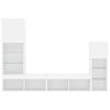 4 piece living wall unit with LED lighting white wood based material